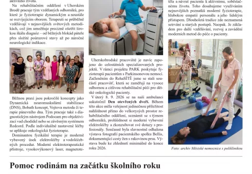 REHABILITACE V ŘÍJNOVÉM VYDÁNÍ ZPRAVODAJE